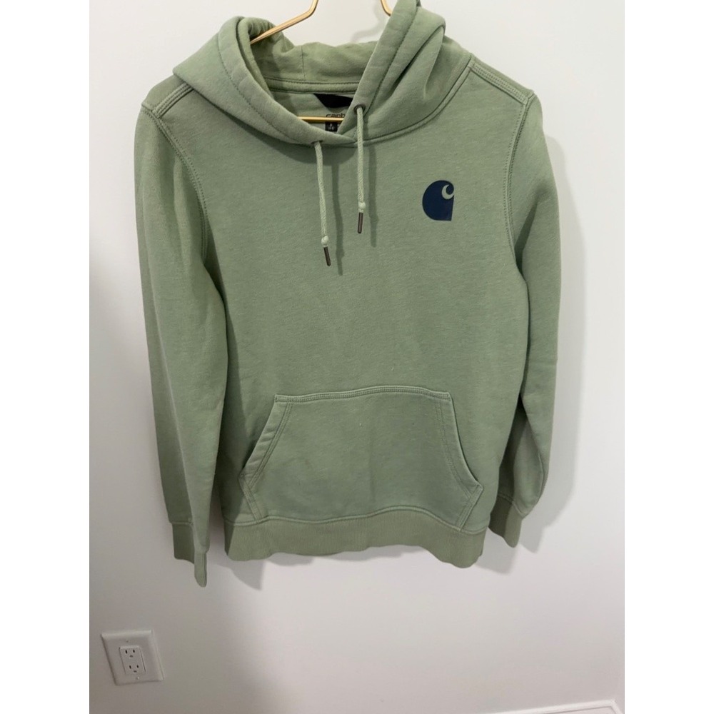 Carhartt WIP Pullover Hoodie Men Small Sage Green Good Relaxed Fit TS0288-W